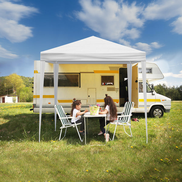 6.5'x6.5' Outdoor Party Tent, Waterproof Canopy with 4 Removable Sidewalls, 2 Doors & 2 Clear Windows, Portable Gazebo for Wedding, Backyard BBQ, White
